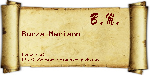 Burza Mariann névjegykártya